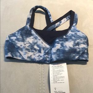 Lululemon blue tie dye sport bra on your way 6 NWT
